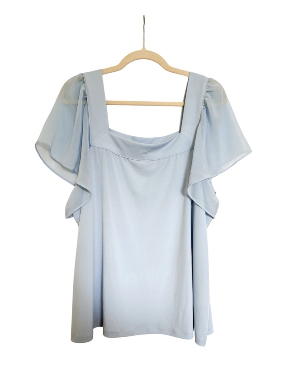 Calvin Klein Flutter Sleeve Square Neck Top